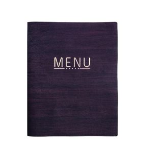 Lacor® Menu Cover A4 Leather Stitched Border Clear With Black Corners Nicola
