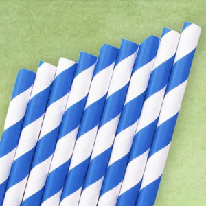 Utopia Paper Straws Navy Stripe 20cm – Pack of 250