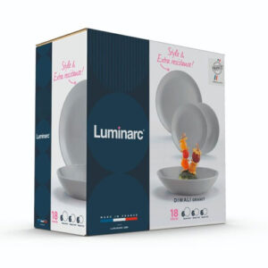 Luminarc® Diwali Granite Dinner Set Grey Opal Glass 18pc