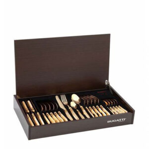 Bugatti® Riva Gold-Plated Ring 24-Piece Cutlery Set Ivory