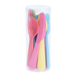 Cutlery Set Plastic Assorted Colours - Set of 18