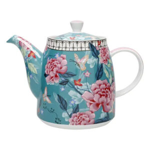 London Pottery® Bell Teapot Teal Floral 1L