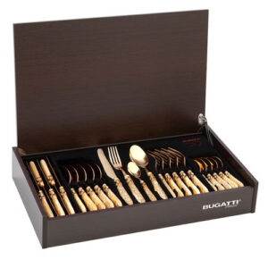 Bugatti® Oxford Gold 24-Piece Cutlery Set Ivory