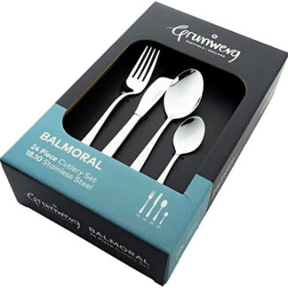 Grunwerg Stainless Steel Cutlery Set Balmoral Pattern Silver 24 Pieces