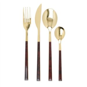 Mikasa® Faux-Tortoise Shell and Gold-Coloured Cutlery Set 16pc