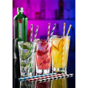 Utopia Paper Straws Navy Stripe 20cm – Pack of 250