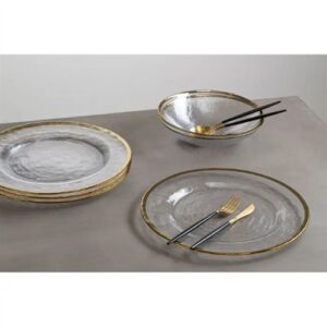 Avie Matte Black and Gold Cutlery Set - Set of 16