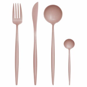 Avie Matte Pink Cutlery Set - Set of 16