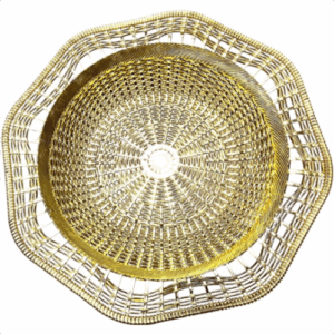 Hexagonal Gold and Silver Serving Dish