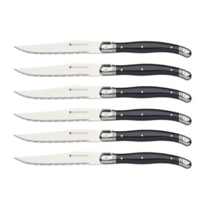MasterClass Deluxe Steak Knife Set Stainless Steel Serrated Blade - Pack of 6